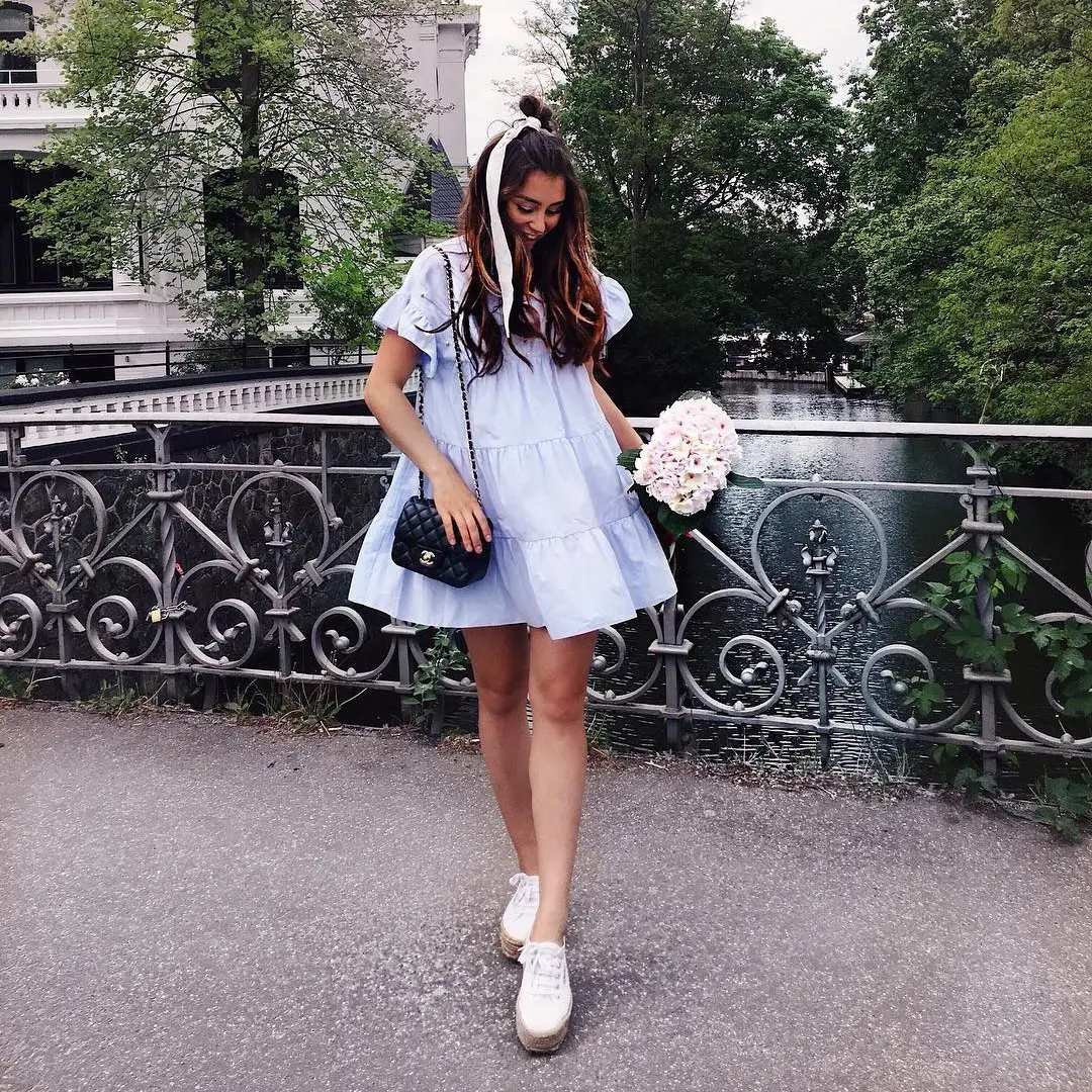 The Hottest Fashion Inspos to Help You Rock  White Sneakers and a Dress ...