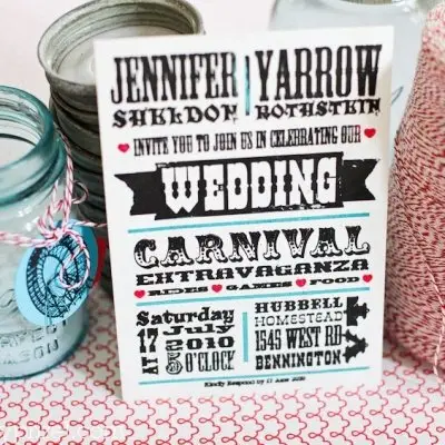 Homemade wedding invitations